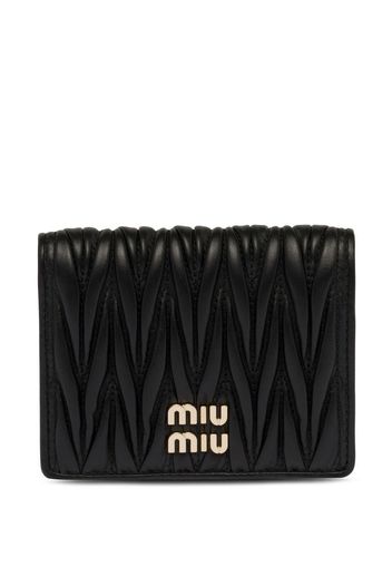 MIU MIU Portemonnaie mit Logo-Schild - Schwarz