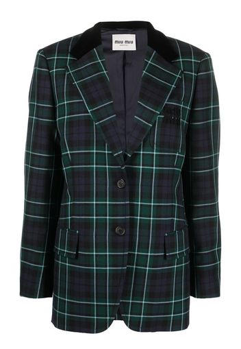 Miu Miu single-breasted checked blazer - Grün