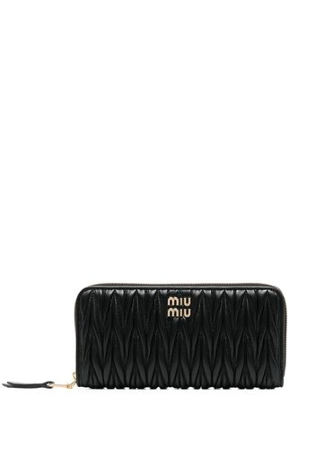 Miu Miu logo-plaque quilted leather wallet - Schwarz