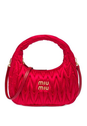 Miu Miu Mini Wander Tasche aus Satin - Rot