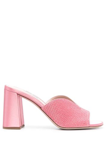 Miu Miu crystal-embellished 100mm leather mules - Rosa