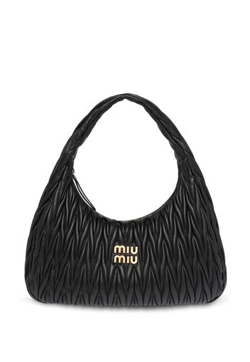 Miu Miu Wander matelassé nappa-leather hobo bag - Schwarz