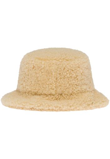 Miu Miu shearling bucket hat - Nude