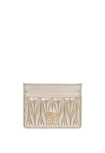 Miu Miu matelassé nappa leather card holder - Nude