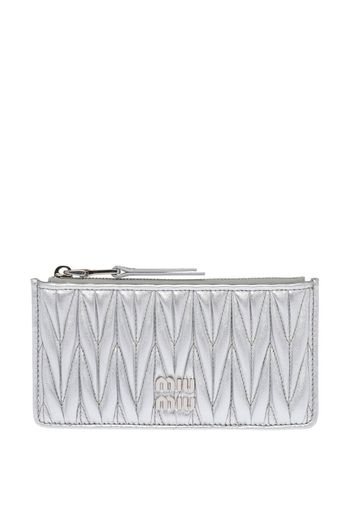 Miu Miu matelassé leather envelope wallet - Silber