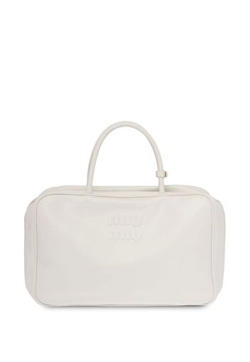 Miu Miu Shopper mit Logo-Prägung - Weiß