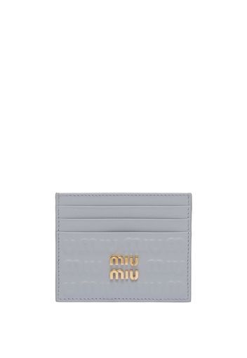 Miu Miu Kartenetui mit Logo-Prägung - Grau