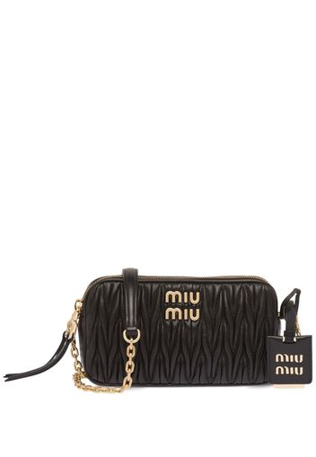 Miu Miu Mini-Tasche aus Matelassé-Leder - Schwarz