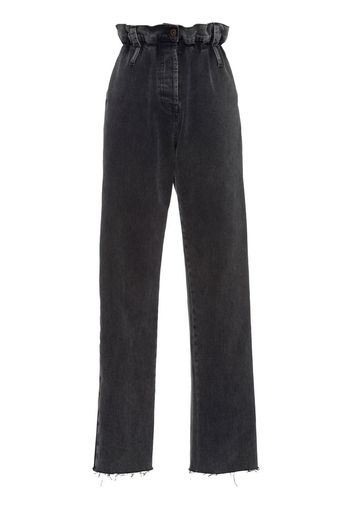 Miu Miu paperbag-waist denim trousers - Schwarz