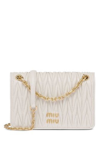 Miu Miu Matelassé nappa leather mini bag - Weiß