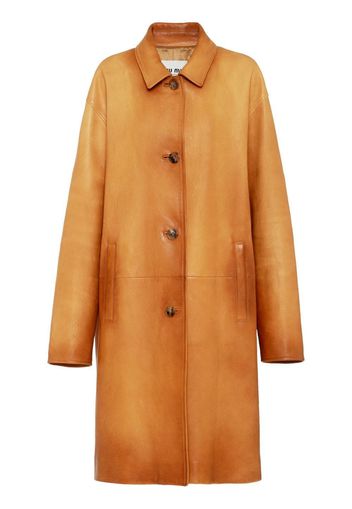 Miu Miu nappa leather coat - Nude