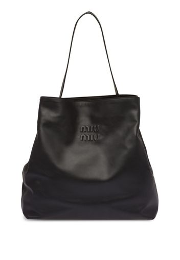 Miu Miu leather embossed-logo shoulder bag - Schwarz