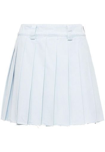 Miu Miu pleated denim mini skirt - Blau