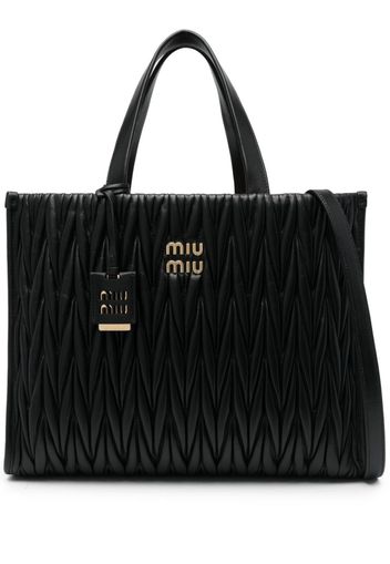 Miu Miu matelassé leather tote bag - Schwarz