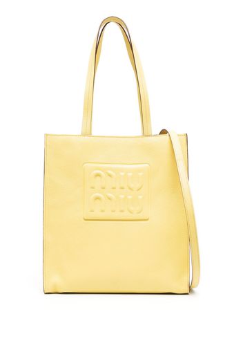 Miu Miu logo-embossed tote bag - Gelb