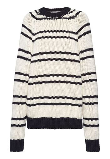 Miu Miu Strickpullover mit Streifen - Weiß