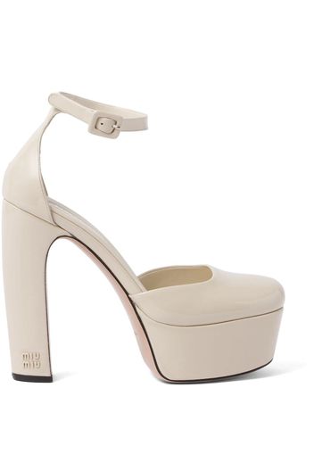 Miu Miu patent-leather platform pumps - Weiß