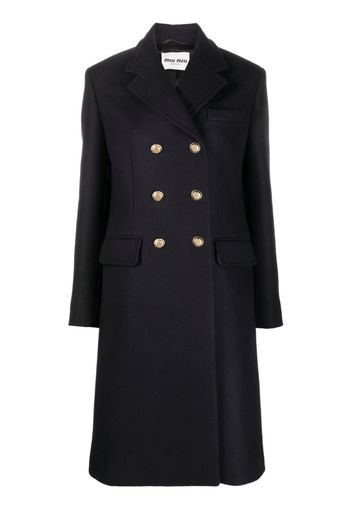 Miu Miu double-breasted wool coat - Blau