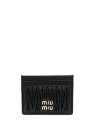 Miu Miu macramé textured card holder - Schwarz