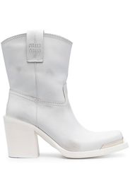 Miu Miu mid-calf leather cowboy boots - Weiß
