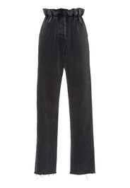 Miu Miu paperbag-waist denim trousers - Schwarz