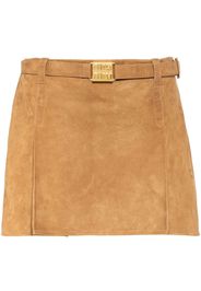 Miu Miu low-rise suede miniskirt - Braun