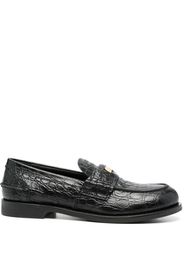 Miu Miu croco-print leather penny loafers - Schwarz