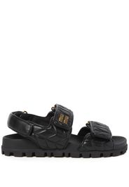 Miu Miu matelassé leather sandals - Schwarz