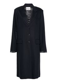 Miu Miu Einreihiger Mantel mit Nadelstreifen - Blau