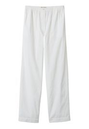 Miu Miu embroidered-logo poplin trousers - Weiß