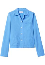 Miu Miu Popeline-Hemd mit Logo-Stickerei - Blau