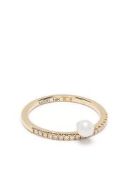 Mizuki 14kt yellow gold Sea of Beauty diamond and pearl band ring
