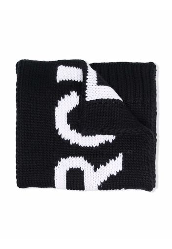 MM6 KIDS Intarsien-Schal mit Logo - Schwarz