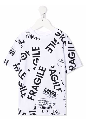 MM6 KIDS T-Shirt mit "Fragile"-Print - Weiß