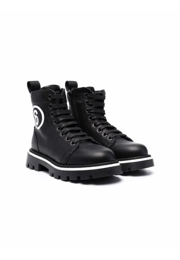 MM6 KIDS Stiefeletten mit Logo-Print - Schwarz