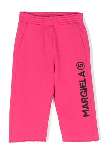 MM6 KIDS logo-print jersey cotton trousers - Rosa