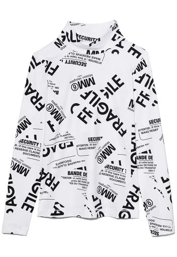 MM6 MAISON MARGIELA KIDS TEEN T-Shirt mit "Fragile"-Print - Weiß