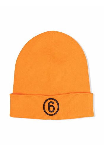 MM6 MAISON MARGIELA KIDS embroidered logo beanie - Orange