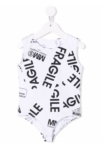 MM6 MAISON MARGIELA KIDS all-over logo print bodysuit - Weiß