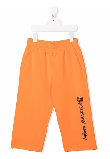 MM6 MAISON MARGIELA KIDS logo-print joggers - Orange