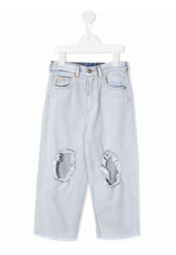 MM6 MAISON MARGIELA KIDS ripped-detail jeans - Blau