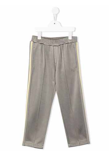 MM6 Maison Margiela Kids embroidered-logo trousers - Grün