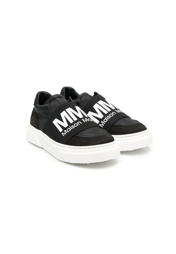 MM6 Maison Margiela Kids logo-strap slip-on sneakers - Schwarz