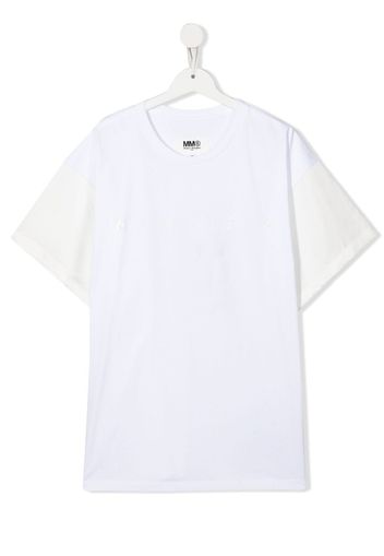 MM6 Maison Margiela Kids TEEN two-tone T-shirt - Weiß