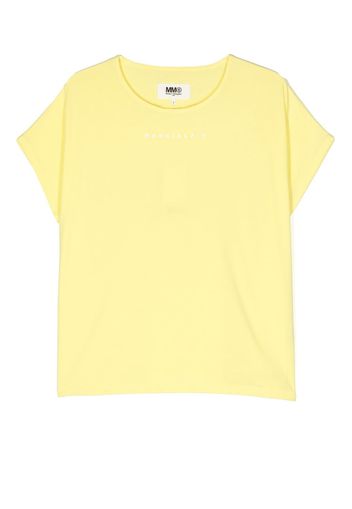 MM6 Maison Margiela Kids logo print cotton T-shirt - Gelb