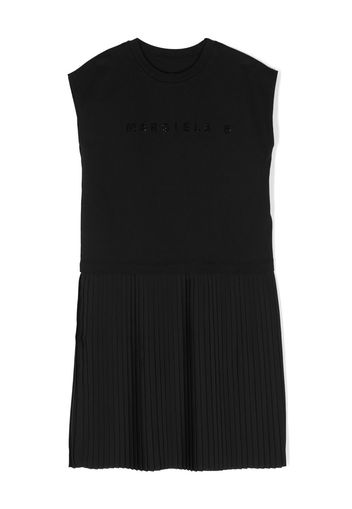 MM6 Maison Margiela Kids pleated shift dress - Schwarz