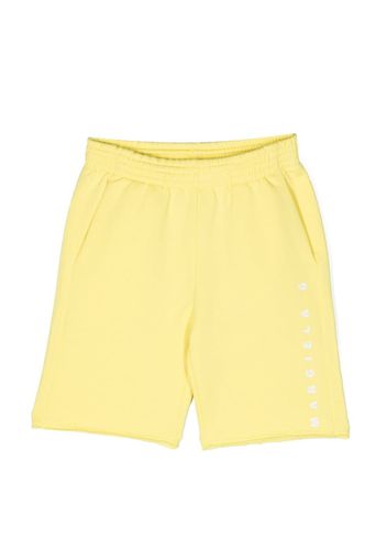 MM6 Maison Margiela Kids logo-print sweat shorts - Gelb