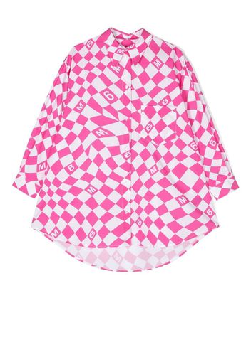 MM6 Maison Margiela Kids Hemdkleid mit Karomuster - Rosa