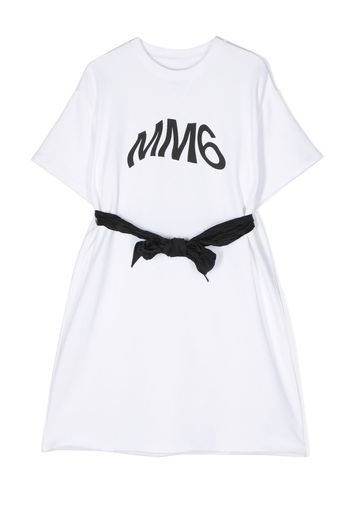 MM6 Maison Margiela Kids logo-print T-shirt dress - Weiß