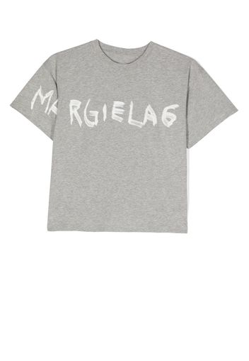 MM6 Maison Margiela Kids graffiti logo-print T-shirt - Grau